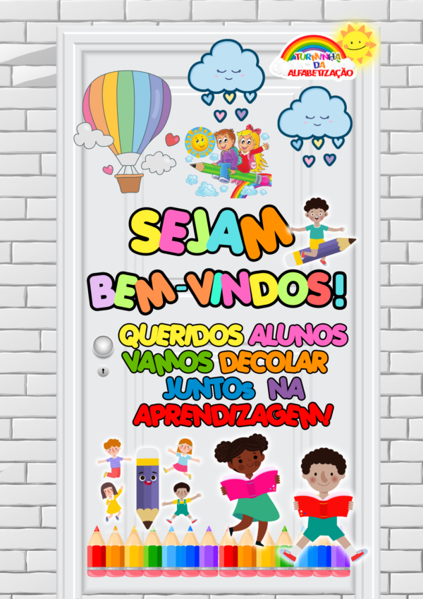 Painel interativo Sejam bem-vindos queridos alunos Juntos vamos decolar na aprendizagem