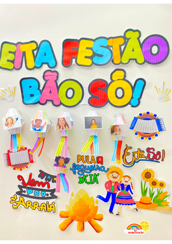 PAINEL INTERATIVO FESTA JUNINA COM BALÕES 3D!🎈 - Imagem 4