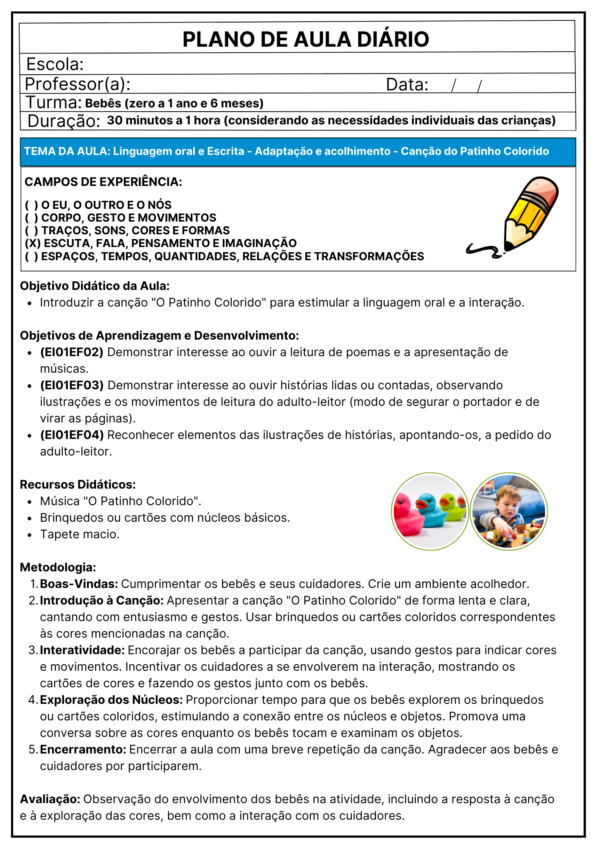PLANEJAMENTOS DE AULAS - BERÇÁRIO I E II.📚⭐✏️​ - Imagem 12
