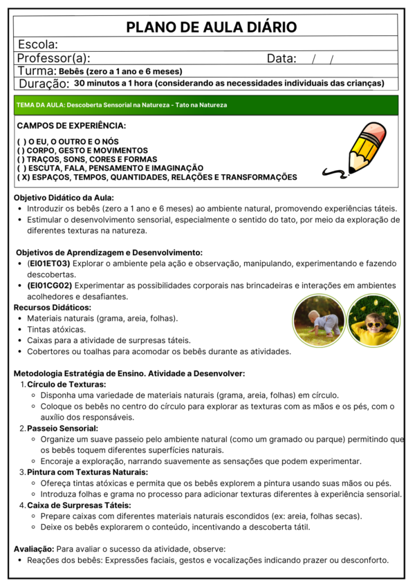 PLANEJAMENTOS DE AULAS - BERÇÁRIO I E II.📚⭐✏️​ - Imagem 9
