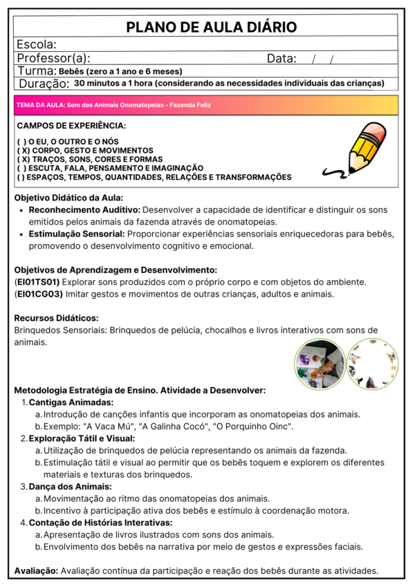 PLANEJAMENTOS DE AULAS - BERÇÁRIO I E II.📚⭐✏️​ - Imagem 3