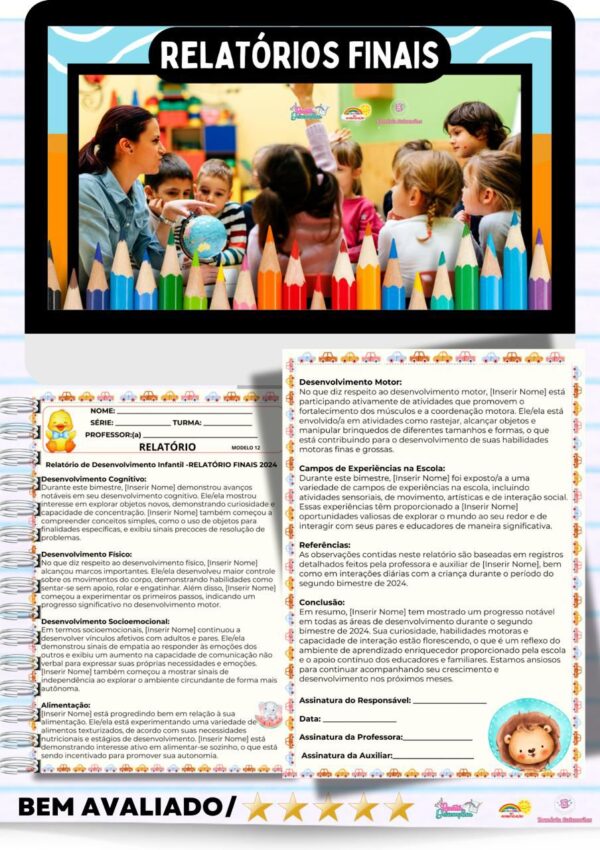 RELATÓRIOS DE DESENVOLVIMENTO 2024 E 2025 - BERÇÁRIO, MATERNAL, PRÉ-ESCOLA E EDUCAÇÃO INCLUSIVA - Imagem 10