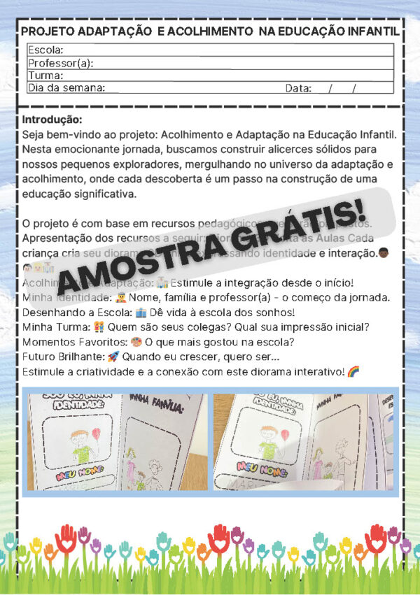 PROJETO ADAPTAÇÃO E ACOLHIMENTO NA EDUCAÇÃO INFANTIL! 🌈 Planos de aulas + atividades interativas. 🏫 - Imagem 12