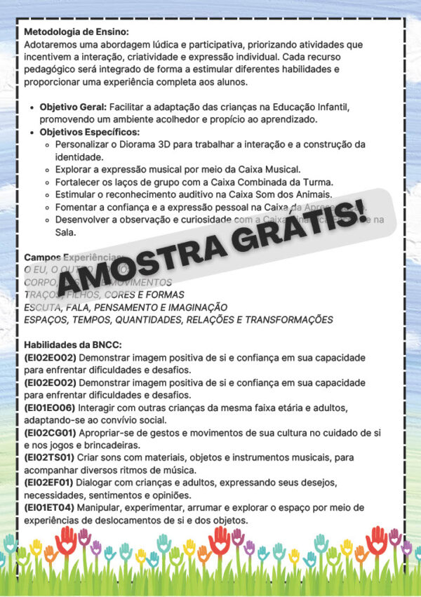 PROJETO ADAPTAÇÃO E ACOLHIMENTO NA EDUCAÇÃO INFANTIL! 🌈 Planos de aulas + atividades interativas. 🏫 - Imagem 22