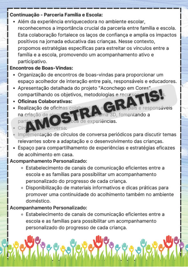 PROJETO ADAPTAÇÃO E ACOLHIMENTO NA EDUCAÇÃO INFANTIL! 🌈 Planos de aulas + atividades interativas. 🏫 - Imagem 9