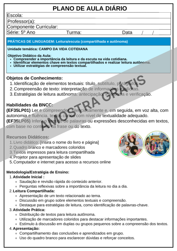 PLANEJAMENTOS DE AULAS BNCC 2025- 5º ANO DO ENSINO FUNDAMENTAL I 📚⭐✏🎉 - Imagem 13