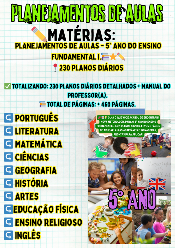 PLANEJAMENTOS DE AULAS BNCC 2025- 5º ANO DO ENSINO FUNDAMENTAL I 📚⭐✏🎉 - Imagem 4