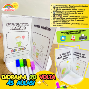🎉 DIORAMA 3D: IDENTIDADE, ACOLHIMENTO E ADAPTAÇÃO NA VOLTA ÀS AULAS! 🌟✏️