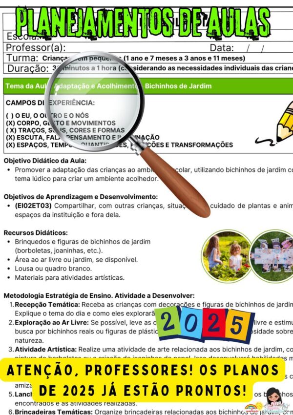 PLANEJAMENTOS DIÁRIOS ANUAL 2025 - EDUCAÇÃO INFANTIL E ENSINO FUNDAMENTAL (1º ao 5º Ano) 📚⭐✏ - Imagem 2