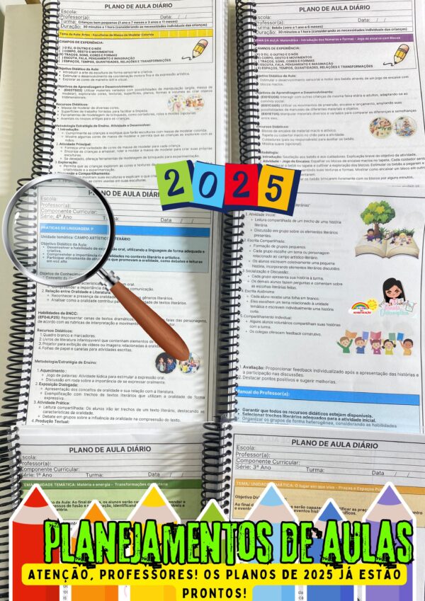 PLANEJAMENTOS DIÁRIOS ANUAL 2025 - EDUCAÇÃO INFANTIL E ENSINO FUNDAMENTAL (1º ao 5º Ano) 📚⭐✏ - Imagem 5