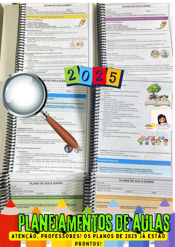PLANEJAMENTOS DIÁRIOS ANUAL 2025 - EDUCAÇÃO INFANTIL E ENSINO FUNDAMENTAL (1º ao 5º Ano) 📚⭐✏ - Imagem 13