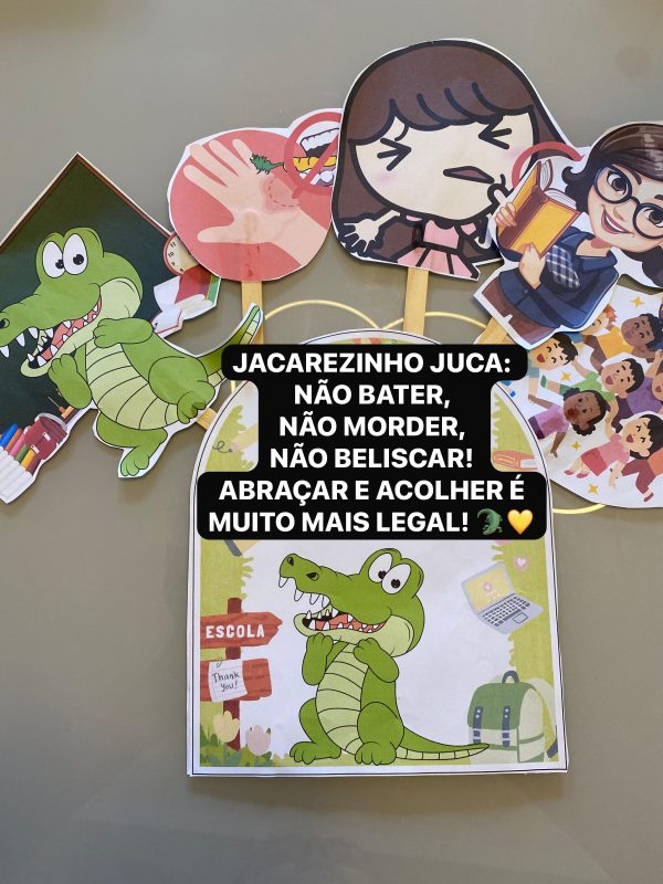 A Historinha do Jacarezinho Juca: NÃO BATER, NÃO MORDER, NÃO BELISCAR! ABRAÇAR E ACOLHER É MUITO MAIS LEGAL! 🐊💛