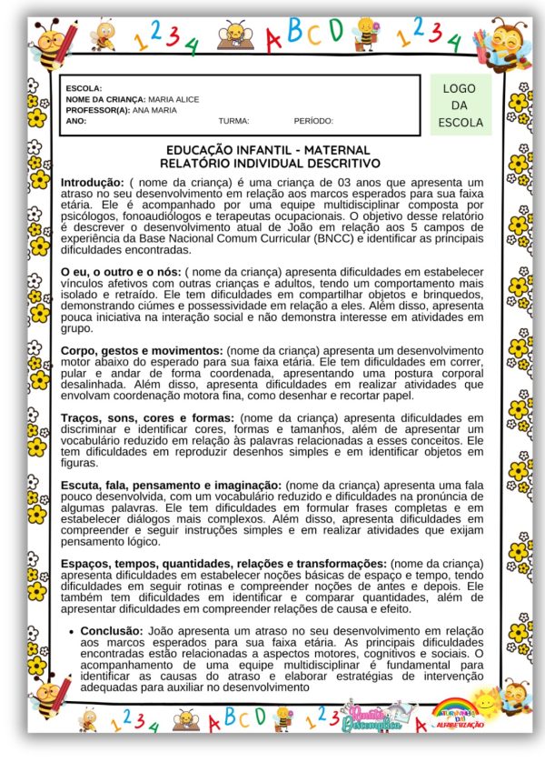RELATÓRIO DE DESENVOLVIMENTO – EDUCAÇÃO INFANTIL E EDUCAÇÃO ESPECIAL | ATUALIZADO 2025 - Image 3