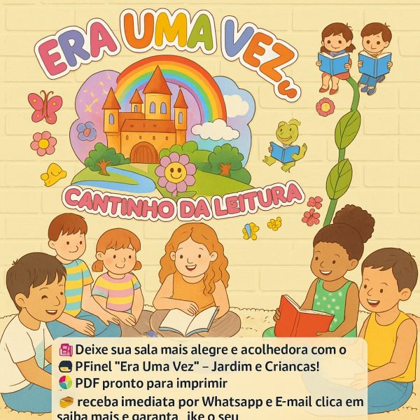 PAINEL ERA UMA VEZ – CANTINHO DA LEITURA | TEMA JARDIM E CRIANÇAS - Imagem 16
