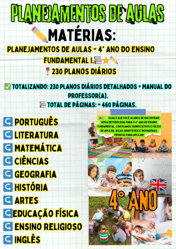 PLANEJAMENTOS DE AULAS BNCC 2025 - 4º ANO DO ENSINO FUNDAMENTAL I 📚⭐✏️🎉 - Imagem 3